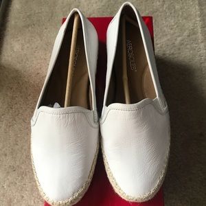 Aerosoles White Leather Espadrille Flats